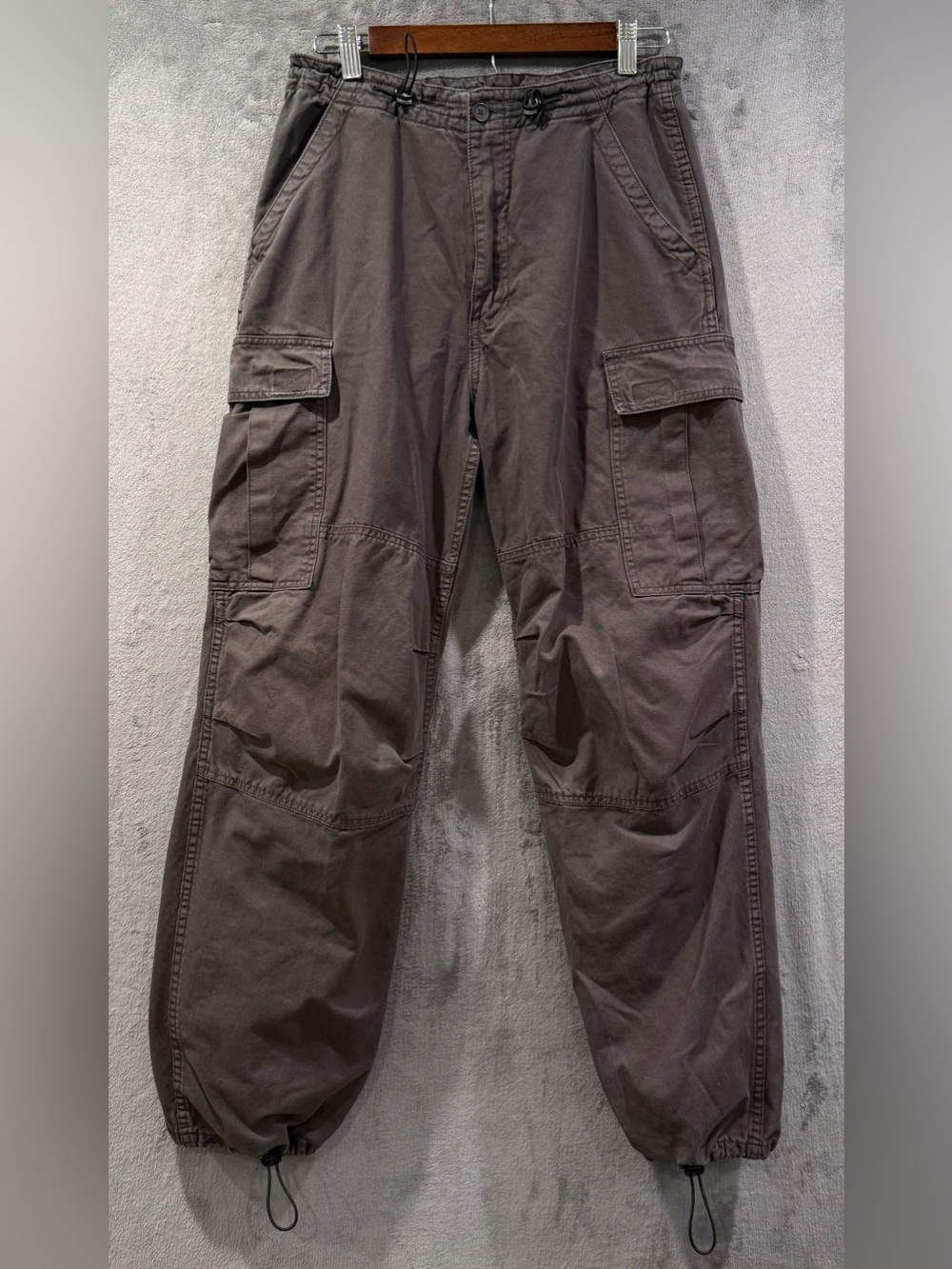 Brandy Melville Womens One Size Jemma Gray Cargo Pants Relaxed Straight Leg